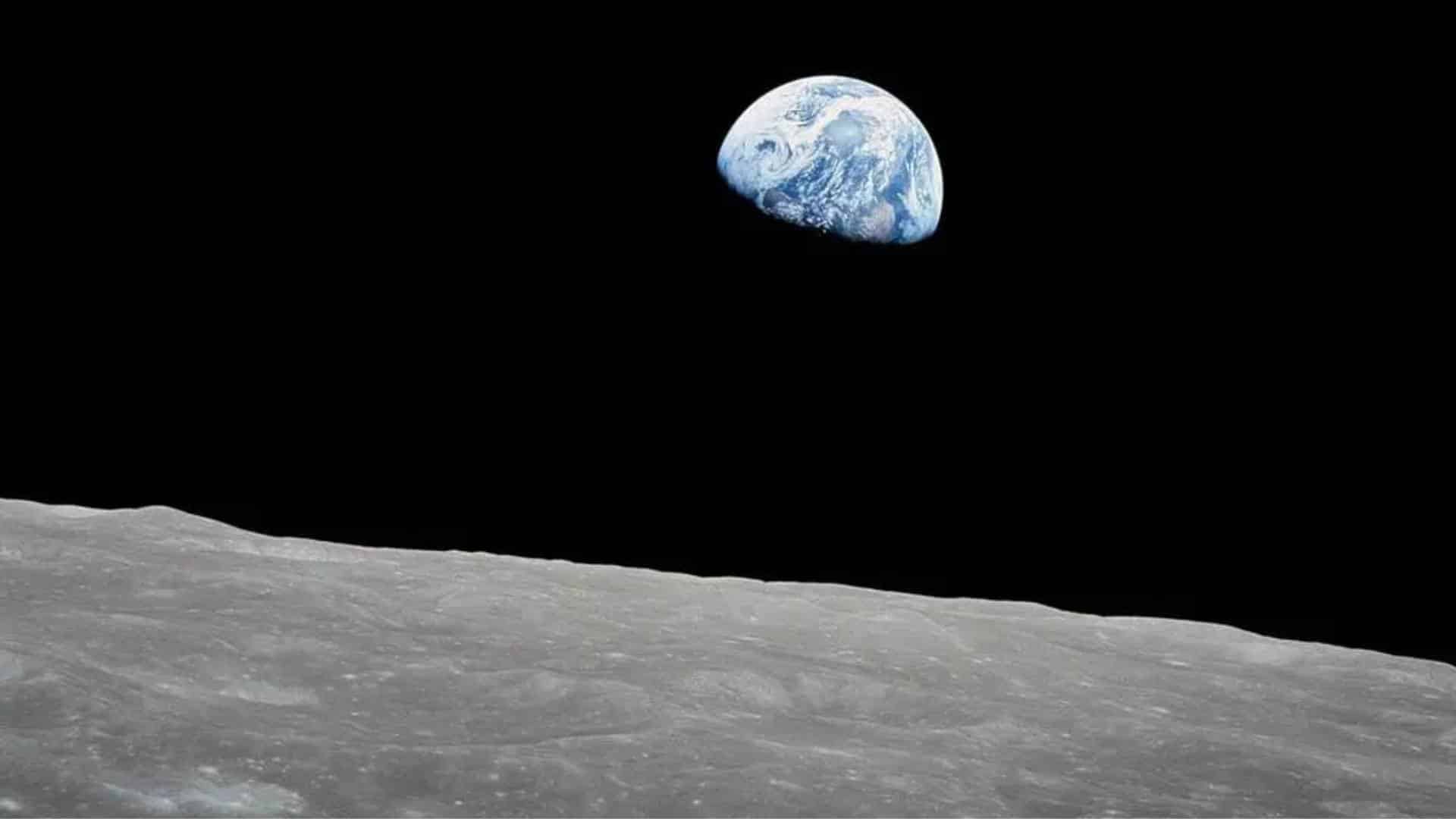 Earthrise over the moon. 