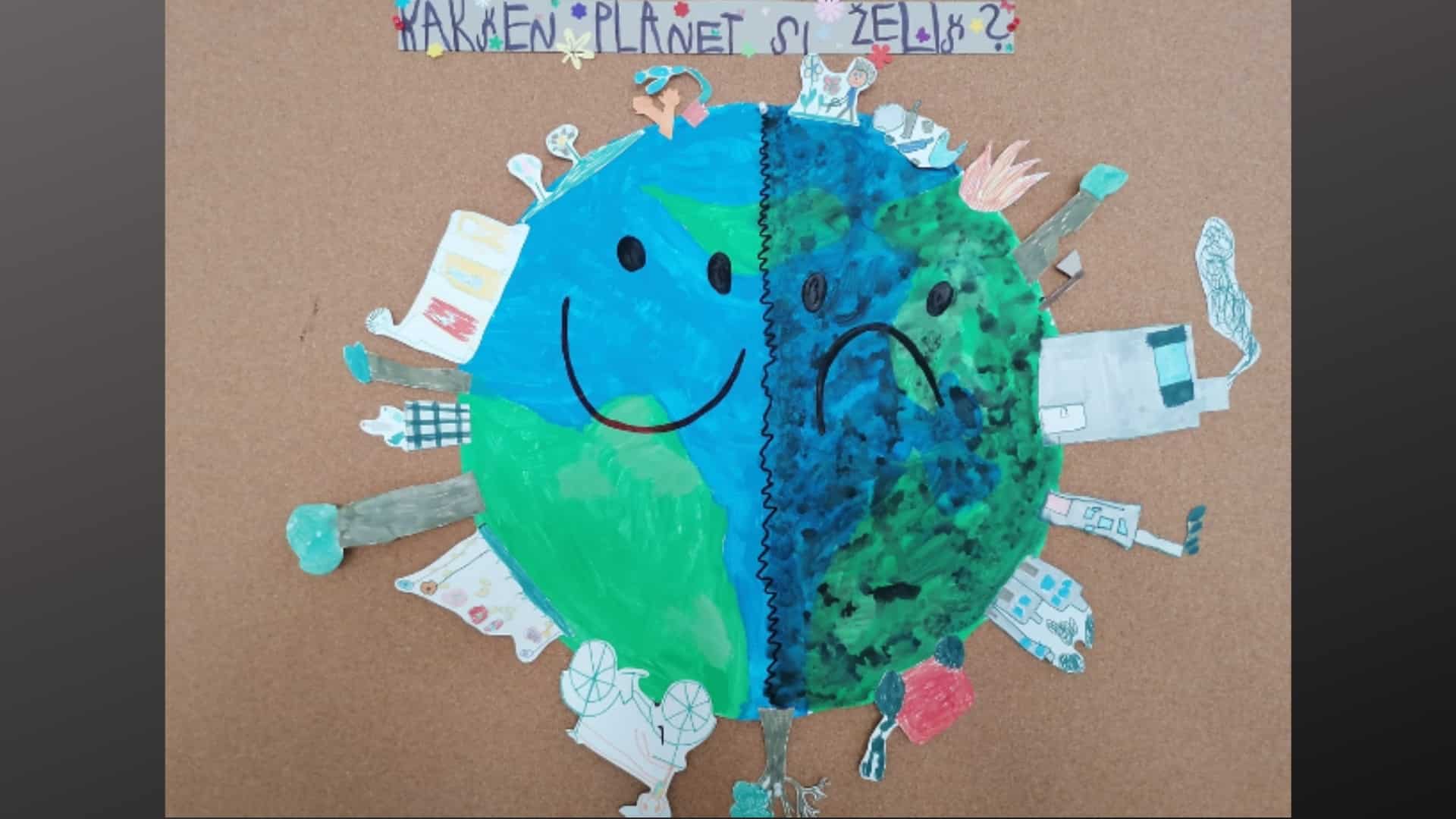 The earth depicted in an art submission to Časoris by a kindergarten student in Slovenia. 