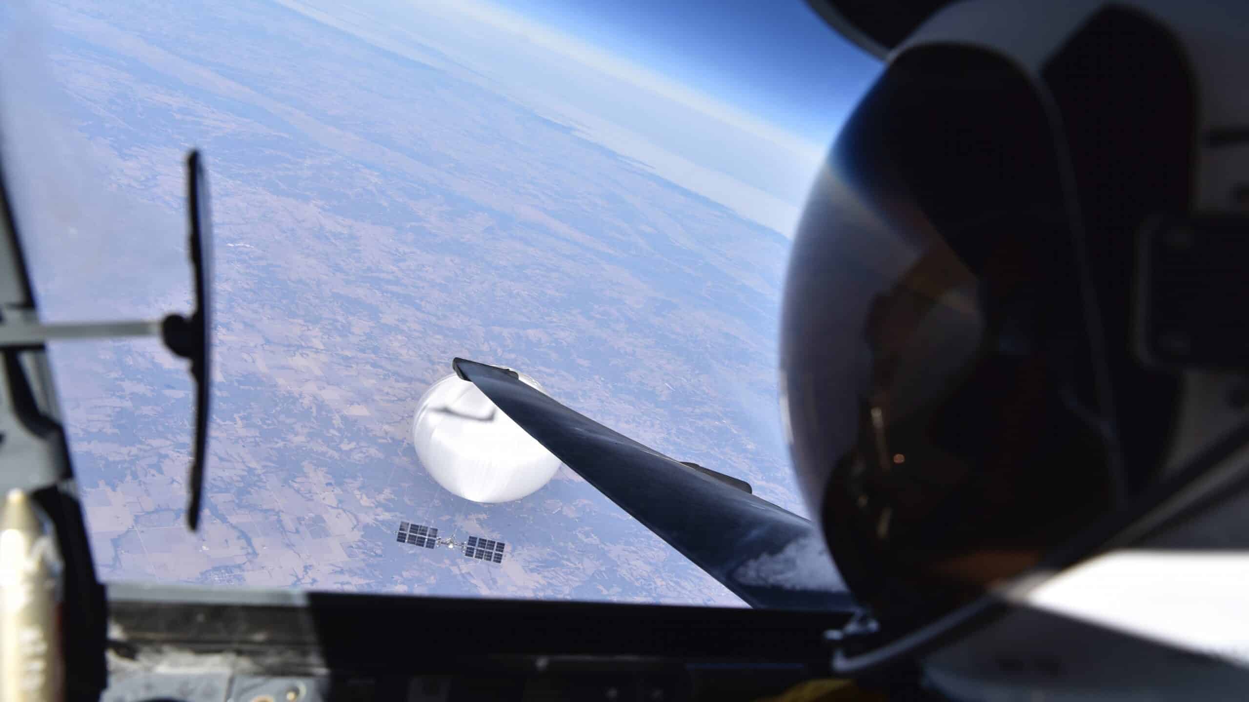 A U.S. Air Force U-2 pilot looks down at a suspected Chinese surveillance balloon.